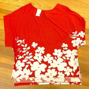 Women's Clara Sun Woo Red and White Floral Shirt - Tag On!
